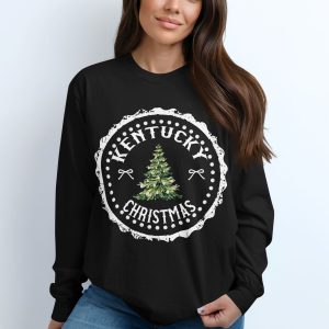 Kentucky Christmas Long Sleeve T-Shirt, Holiday Tee, Winter Design, Gift Idea, Xmas Apparel, Seasonal Top