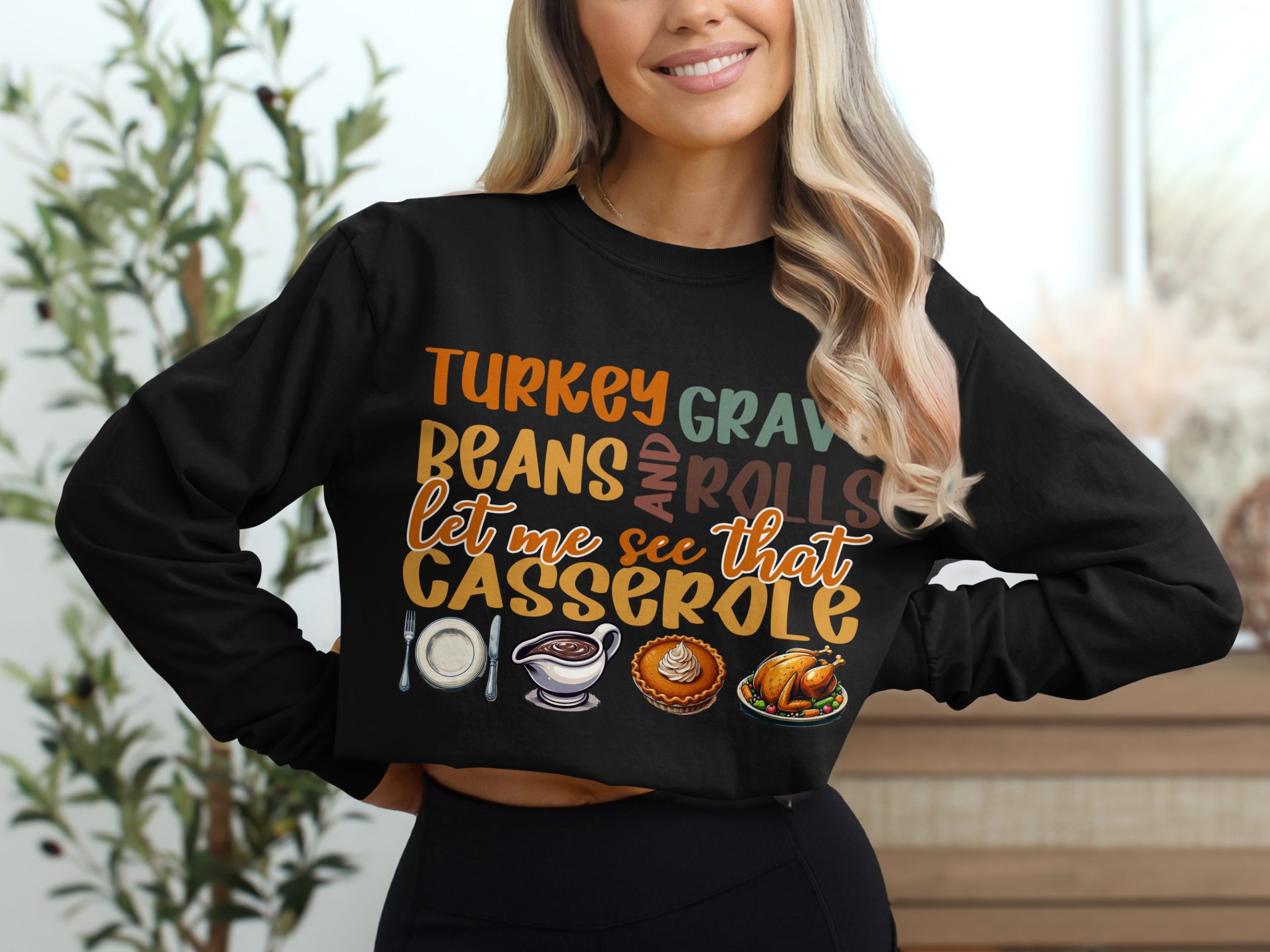 Thanksgiving Long Sleeve T-Shirt, Funny Foodie Shirt, Turkey Gravy Tee, Casserole Lover Gift, Holiday Apparel, Festive Clothing - Image 2