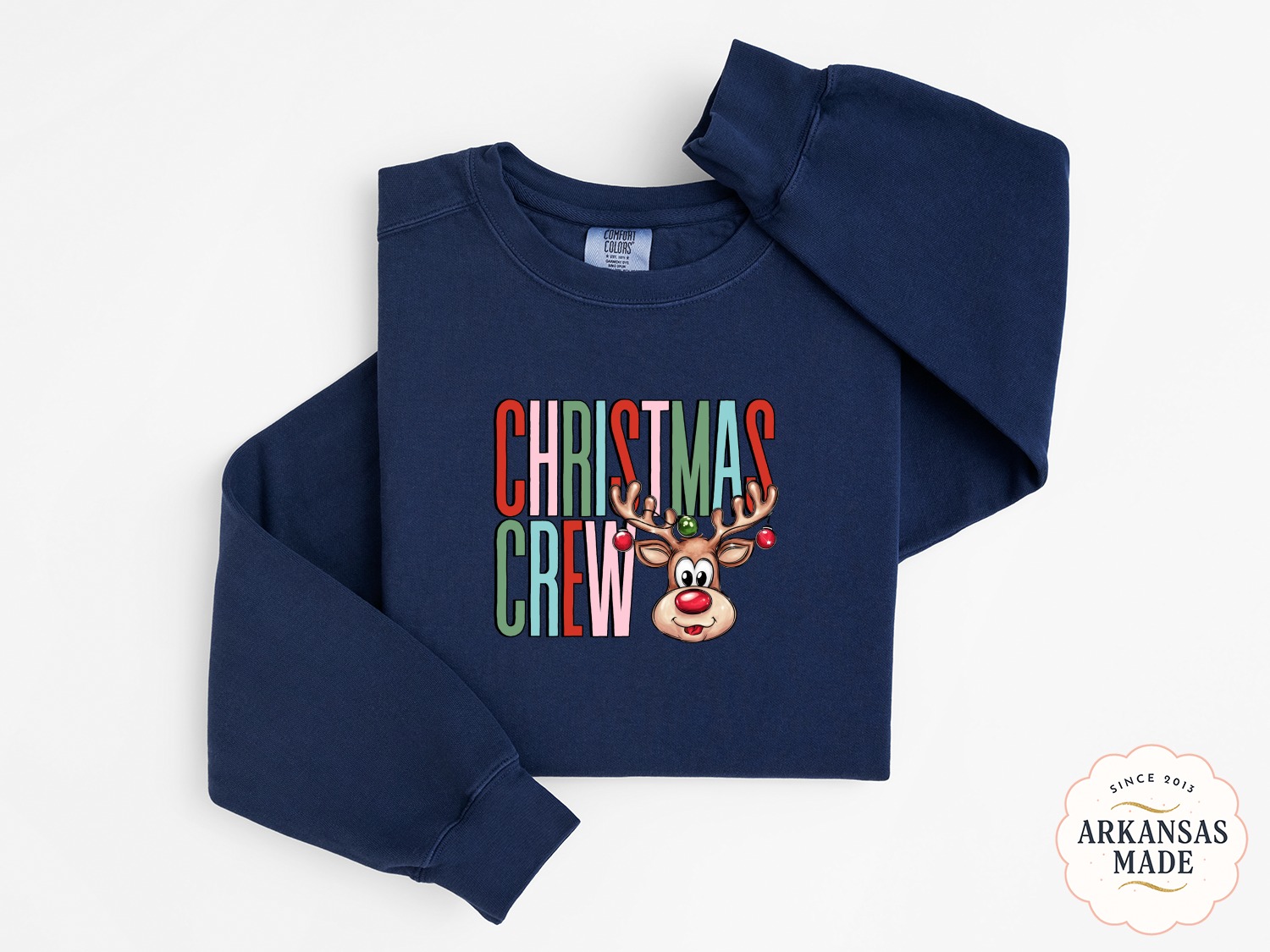 Christmas Crew Sweatshirt, Reindeer Sweatshirt, Holiday Crewneck, Festive Christmas, Cute Rudolph, Family Matching, Christmas Gift Idea