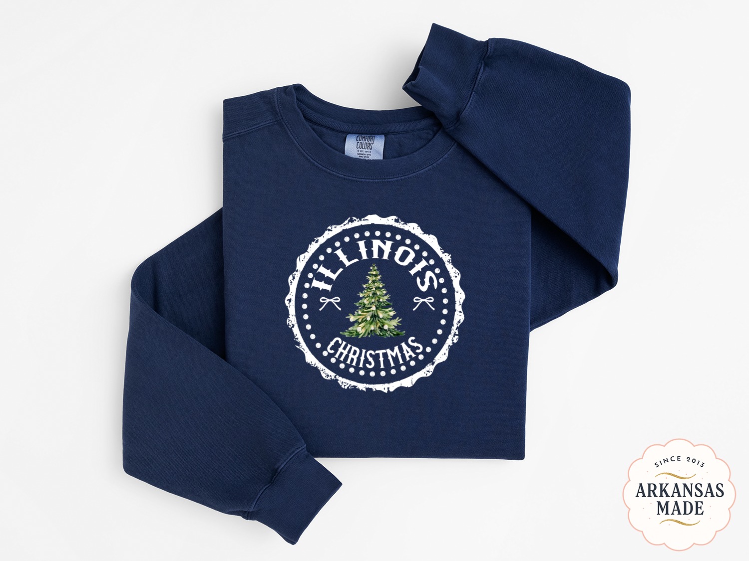 Illinois Christmas Sweatshirt, Holiday Sweatshirt, State Sweatshirt, Xmas Tree Sweatshirt, Holiday Gift, Christmas Gift, Illinois Gift