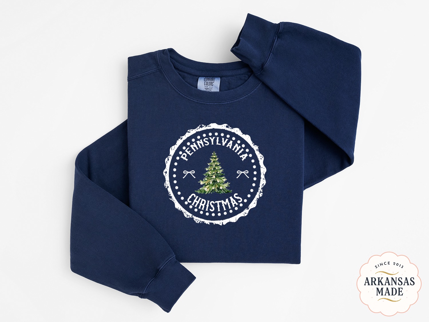 Pennsylvania Christmas Sweatshirt, Holiday Gift, State Pride Tee, Winter Outfit, Christmas Tree Sweatshirt, Family Matching, Festive Wear