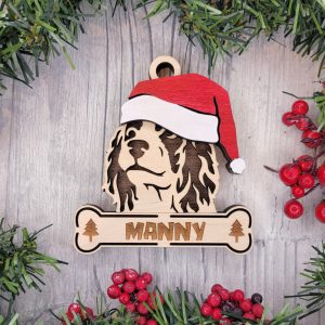 Custom ENGLISH SPRINGER Dog Ornament, Pet Memorial Ornament, Personalized Pet Wood Ornament, Dog Christmas Ornament, Pet Ornament, Holiday Decor, Dog Gift
