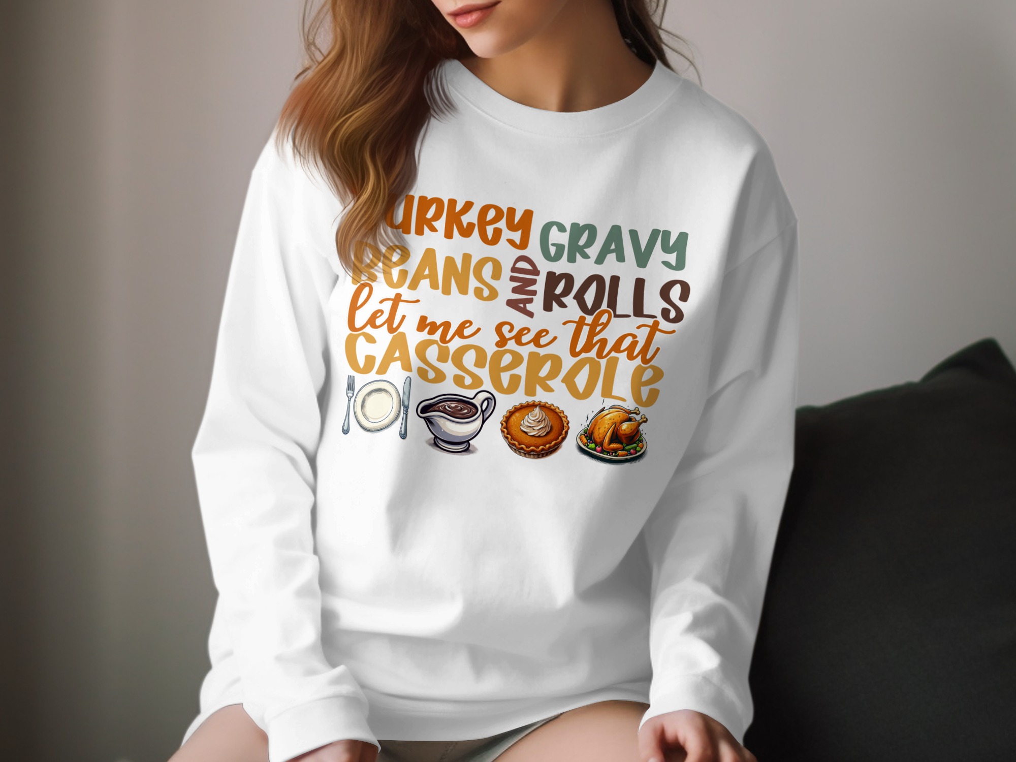 Thanksgiving Long Sleeve T-Shirt, Funny Foodie Shirt, Turkey Gravy Tee, Casserole Lover Gift, Holiday Apparel, Festive Clothing