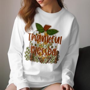 Thankful and Blessed Long Sleeve T-Shirt, Autumn Long Sleeve T-Shirt, Thanksgiving Long Sleeve T-Shirt, Fall Season Long Sleeve T-Shirt
