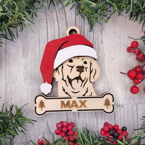 Custom GOLDEN RETRIEVER Dog Ornament, Pet Memorial Ornament, Personalized Pet Wood Ornament, Dog Christmas Ornament, Pet Ornament, Holiday Decor, Dog Gift
