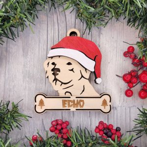 Custom LABRADOR RETRIEVER Dog Ornament, Pet Memorial Ornament, Personalized Pet Wood Ornament, Dog Christmas Ornament, Pet Ornament, Holiday Decor, Dog Gift