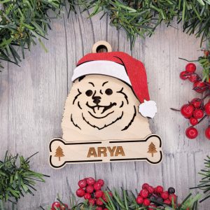 Custom POMERANIAN Dog Ornament, Pet Memorial Ornament, Personalized Pet Wood Ornament, Dog Christmas Ornament, Pet Ornament, Holiday Decor, Dog Gift