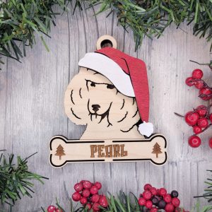 Custom POODLE Dog Ornament, Pet Memorial Ornament, Personalized Pet Wood Ornament, Dog Christmas Ornament, Pet Ornament, Holiday Decor, Dog Gift