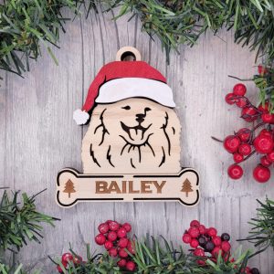 Custom SAMOYED Dog Ornament, Pet Memorial Ornament, Personalized Pet Wood Ornament, Dog Christmas Ornament, Pet Ornament, Holiday Decor, Dog Gift