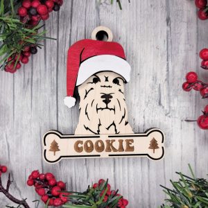 Custom SCHNAUZER Dog Ornament, Pet Memorial Ornament, Personalized Pet Wood Ornament, Dog Christmas Ornament, Pet Ornament, Holiday Decor, Dog Gift