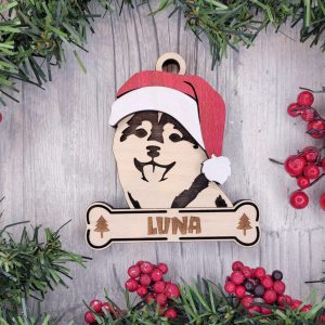 Custom SHIBA INU Dog Ornament, Pet Memorial Ornament, Personalized Pet Wood Ornament, Dog Christmas Ornament, Pet Ornament, Holiday Decor, Dog Gift