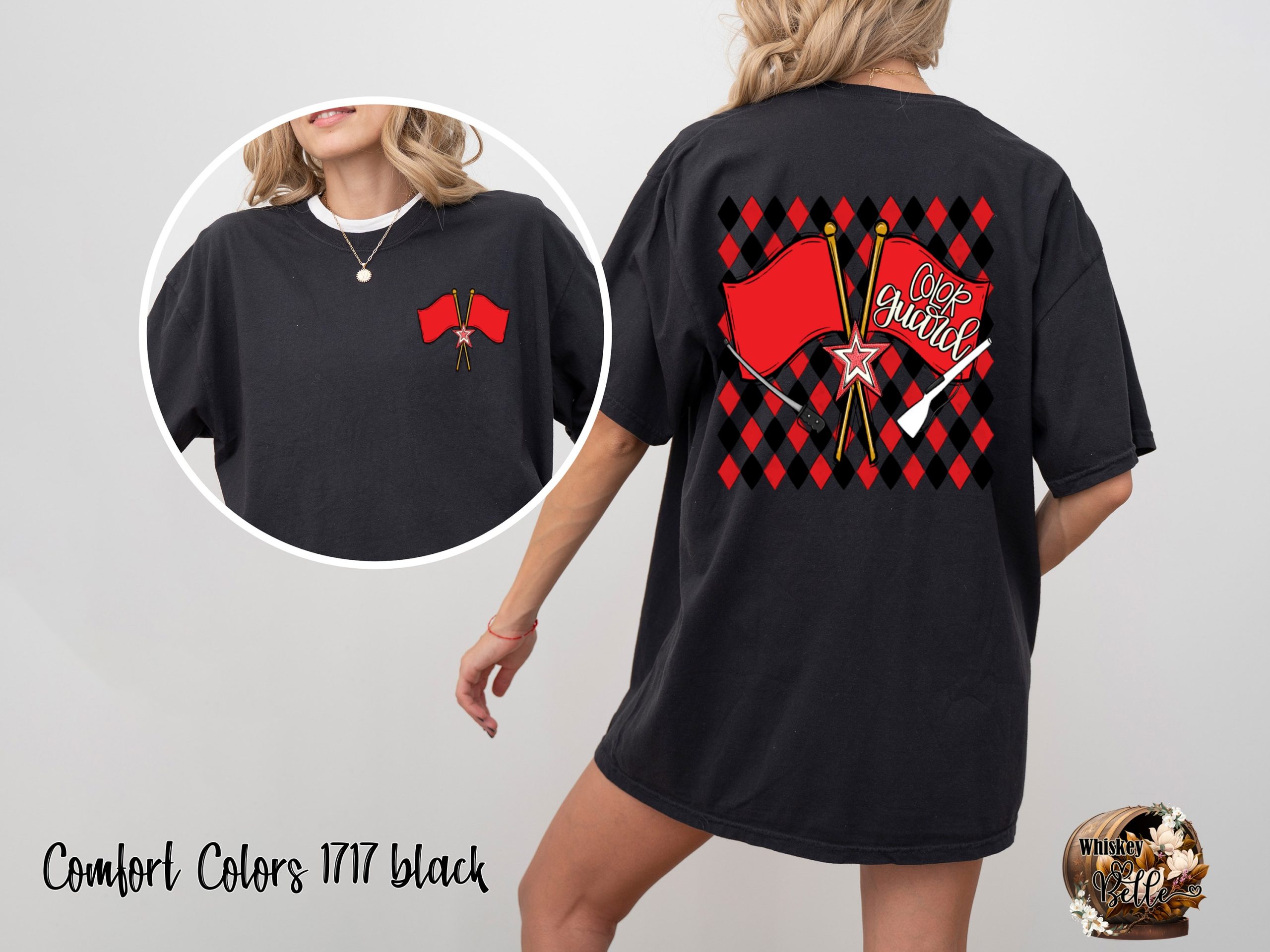 Color Guard Design T-Shirt, Marching Band Tee, Flag Spinning Gift, High School Team Apparel, Drill Team Outfit, Performance Crew Shirt - Image 2