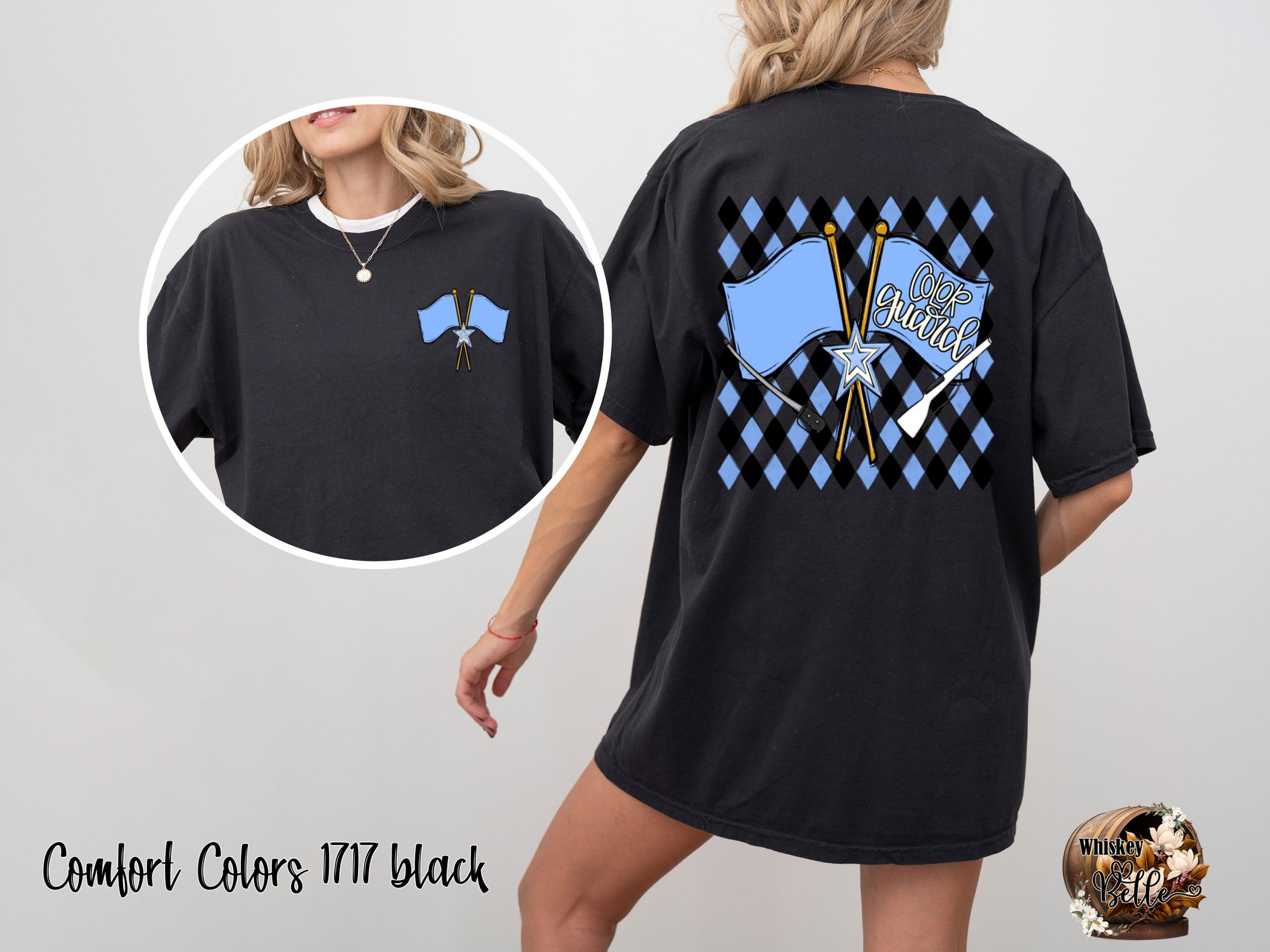 Color Guard T-Shirt, Band Shirt, High School Color Guard, Marching Band Tee, Flags, Diamond Pattern, Performance Tee, Band Mom, Gift - Image 2