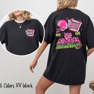 Custom Team T-Shirt, Personalized Football T Shirt, Game Day Tee, Fan Apparel, Pink Football Helmet, Home Team, Sports T-Shirt