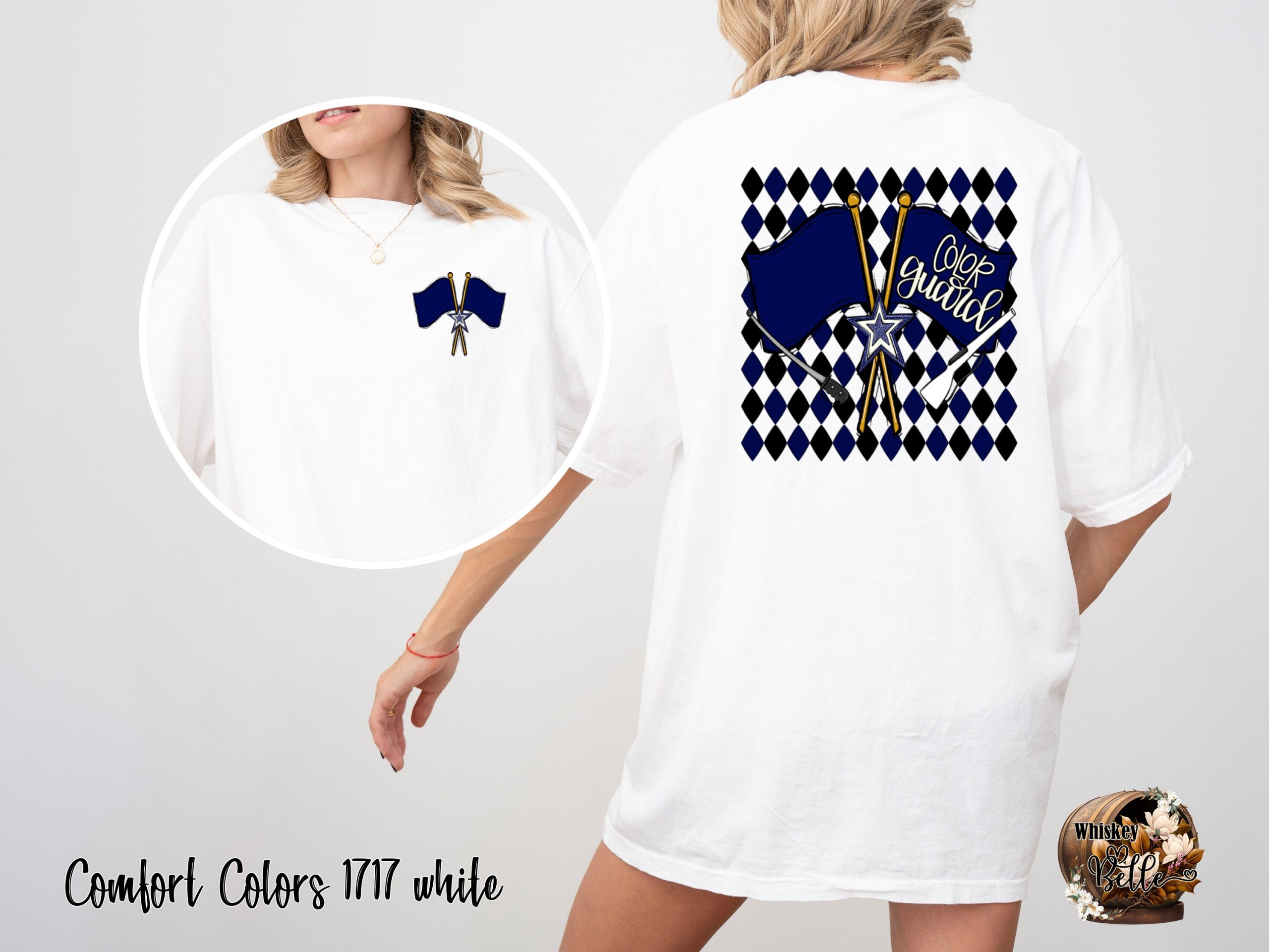 Color Guard T-Shirt, Band Tee, Flag T-Shirt, Diamond Pattern Shirt, Back Design T-Shirt, Band Parent Shirt, Marching Band T-Shirt