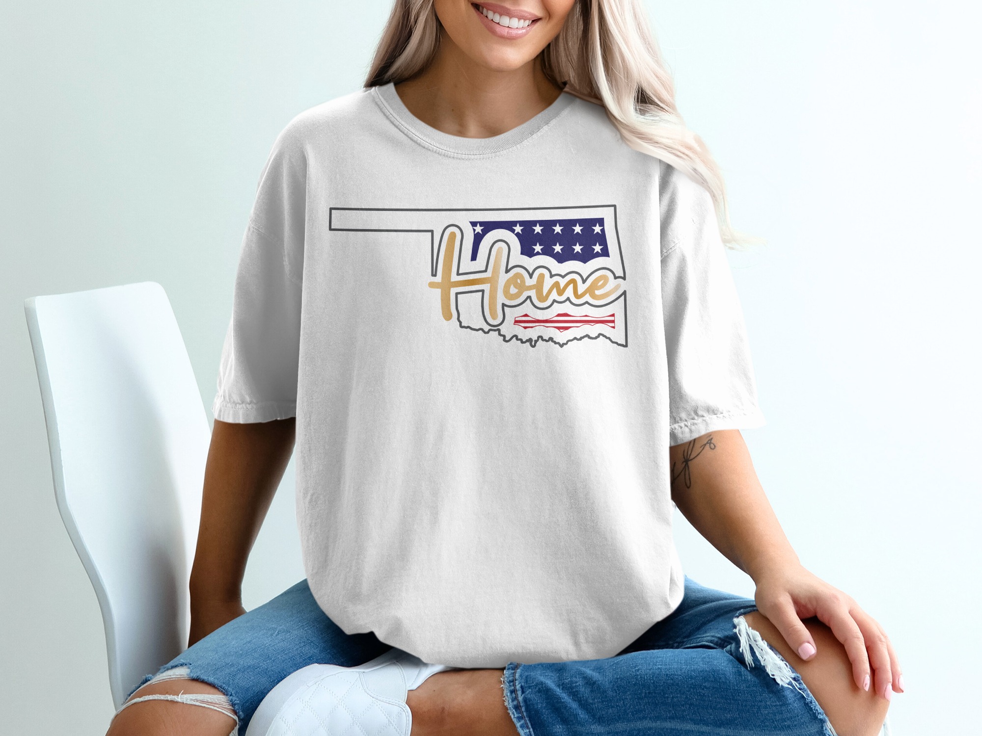 Oklahoma Home T-Shirt, State Pride, USA Flag, Patriotic Gift, Oklahoma Souvenir, Oklahoma Love, Oklahoma T Shirt, Oklahoma Roots