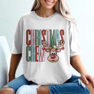 Christmas Crew T-Shirt, Reindeer Shirt, Holiday Tee, Family Matching Shirts, Christmas Party Top, Festive Outfit, Cute Xmas Gift Idea