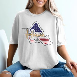 Home in Hawaii T-Shirt, Patriotic USA Pride, Hawaiian Islands Souvenir Tee, State Flag Art, Aloha State Gift, Vacation Shirt