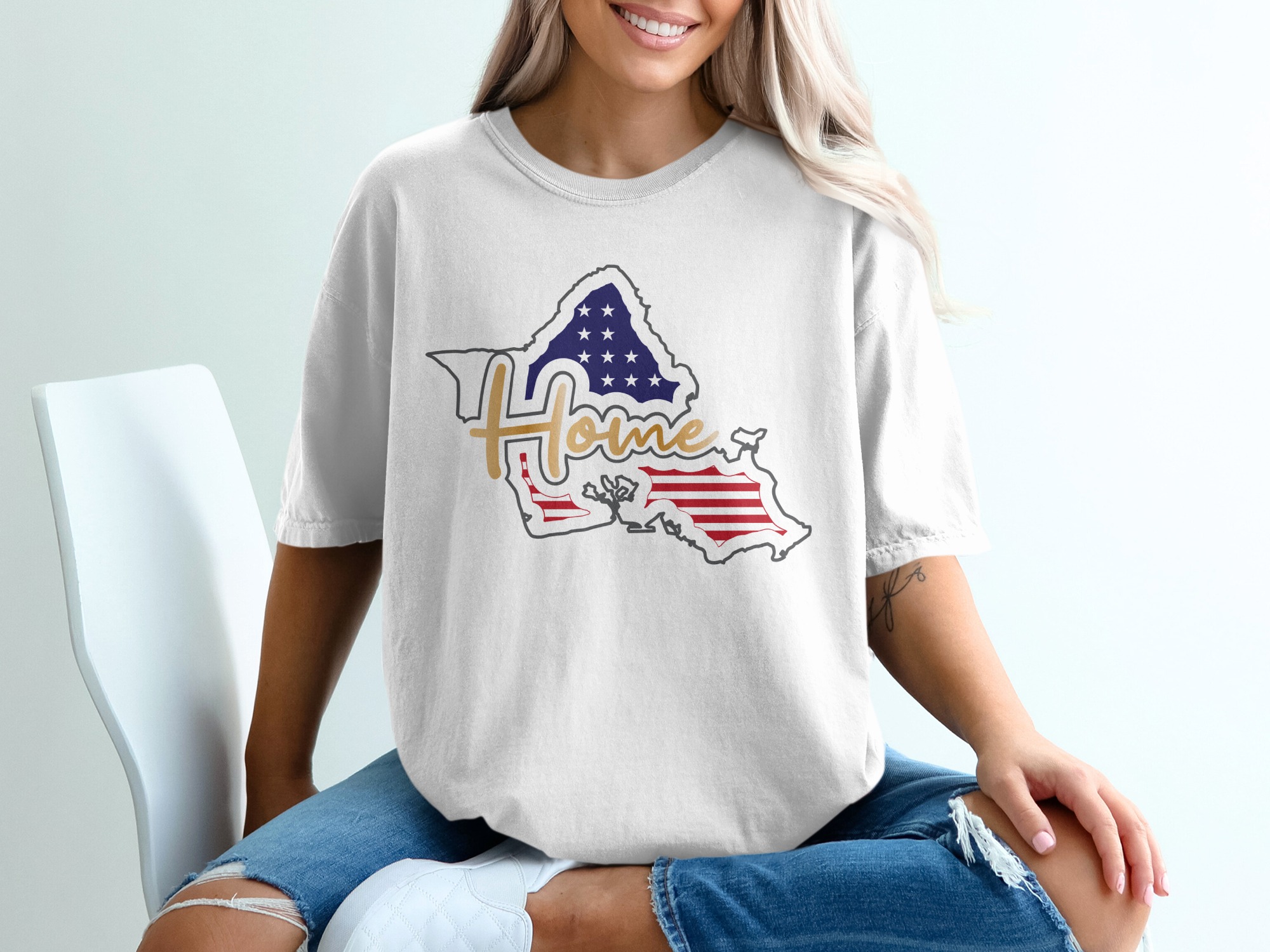 Home in Hawaii T-Shirt, Patriotic USA Pride, Hawaiian Islands Souvenir Tee, State Flag Art, Aloha State Gift, Vacation Shirt