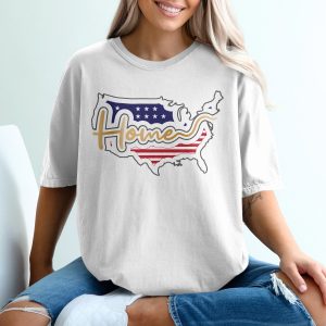 Home USA Map T-Shirt, Patriotic American Shirt, United States Pride Tee, Homeland Gift Idea, USA Flag T Shirt, American Pride Apparel