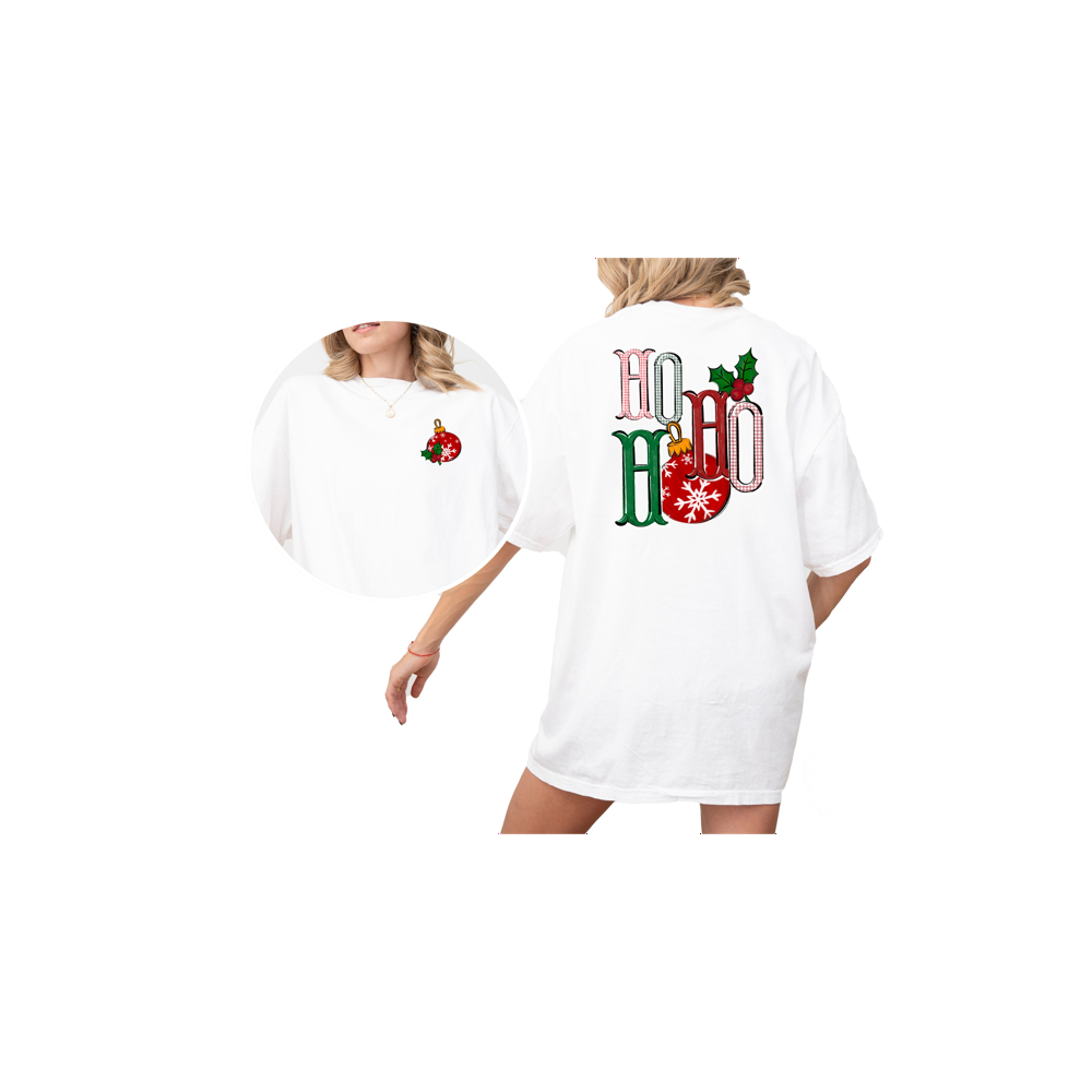 Ho Ho Ho Christmas T-Shirt, Holiday T Shirt, Ornament Tee, Christmas Ornament Shirt, Xmas Shirt, Seasonal T-shirt, Gift Idea