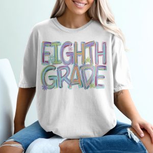 Eighth Grade T-Shirt, Colorful School Shirt, Middle School Teacher Tee, Back to School Gift, Student Shirt, Graduation TShirt