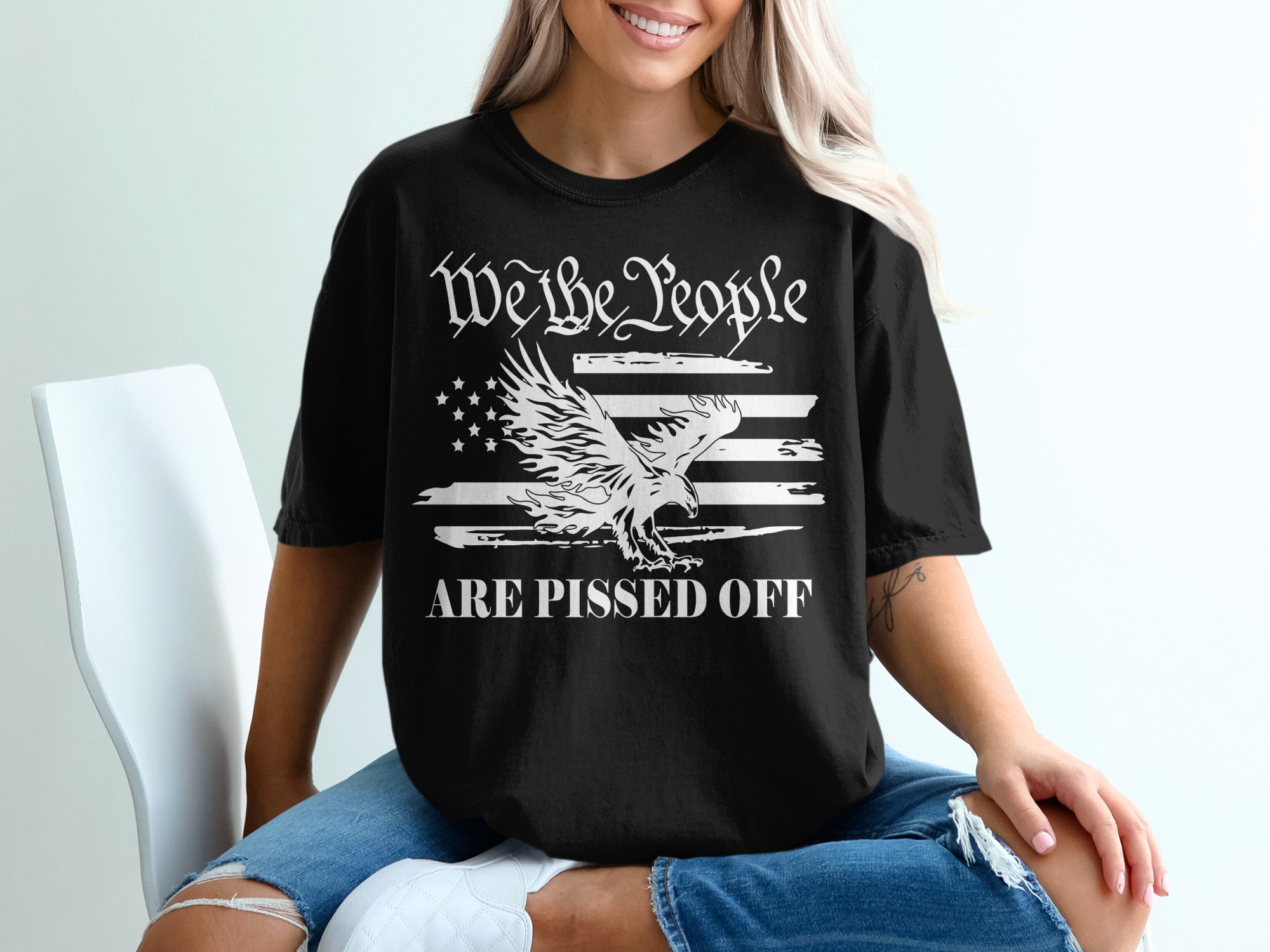 We The People T-Shirt, American Eagle Shirt, Patriotic T Shirt, USA Flag Tee, Political Shirt, Constitutional Rights, Conservative Shirt - Image 2