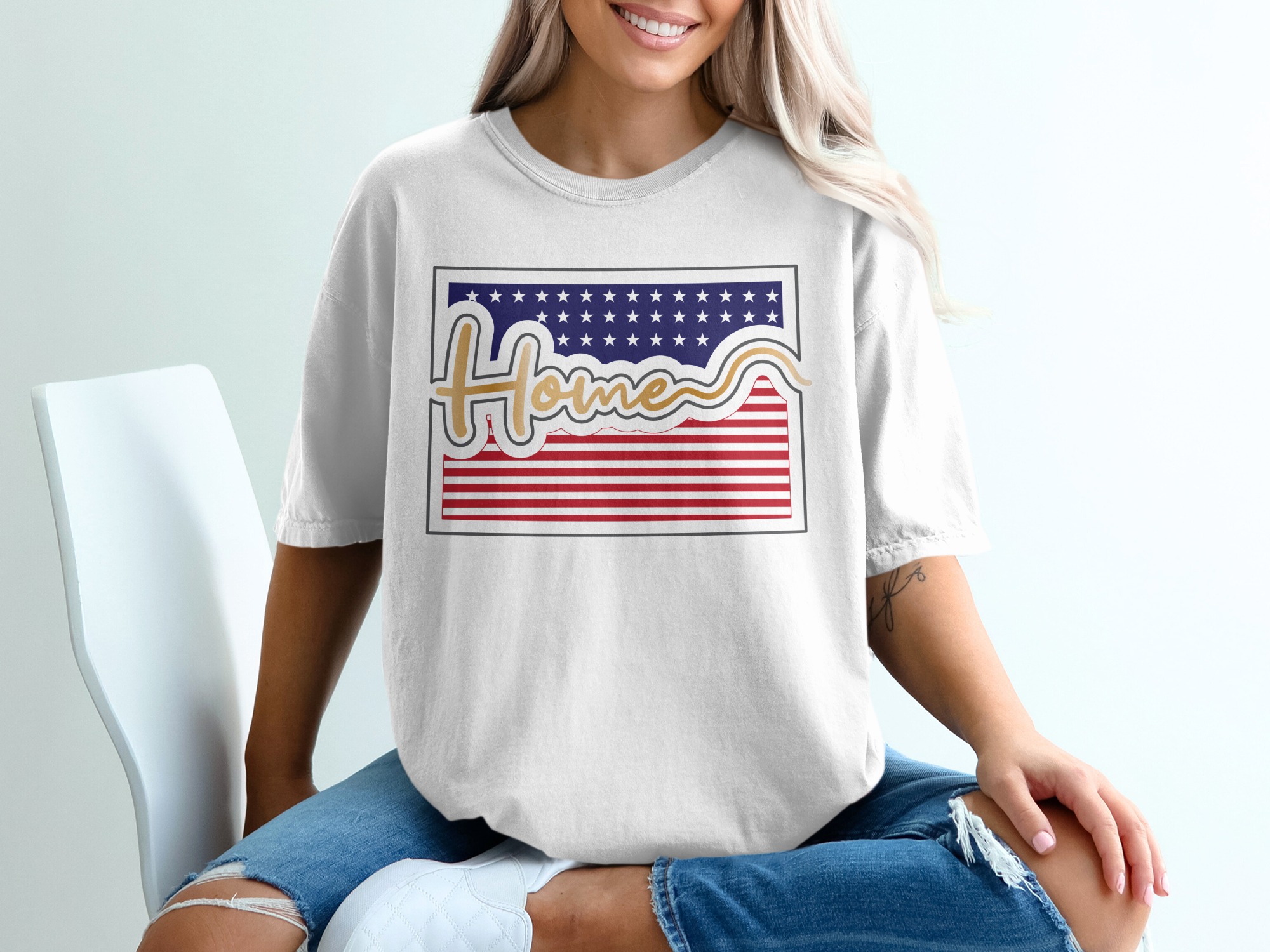 Home State T-Shirt, American Flag, Patriotic Tee, USA Pride Shirt, State Love, Gift Idea, Home State Design, Custom State Apparel