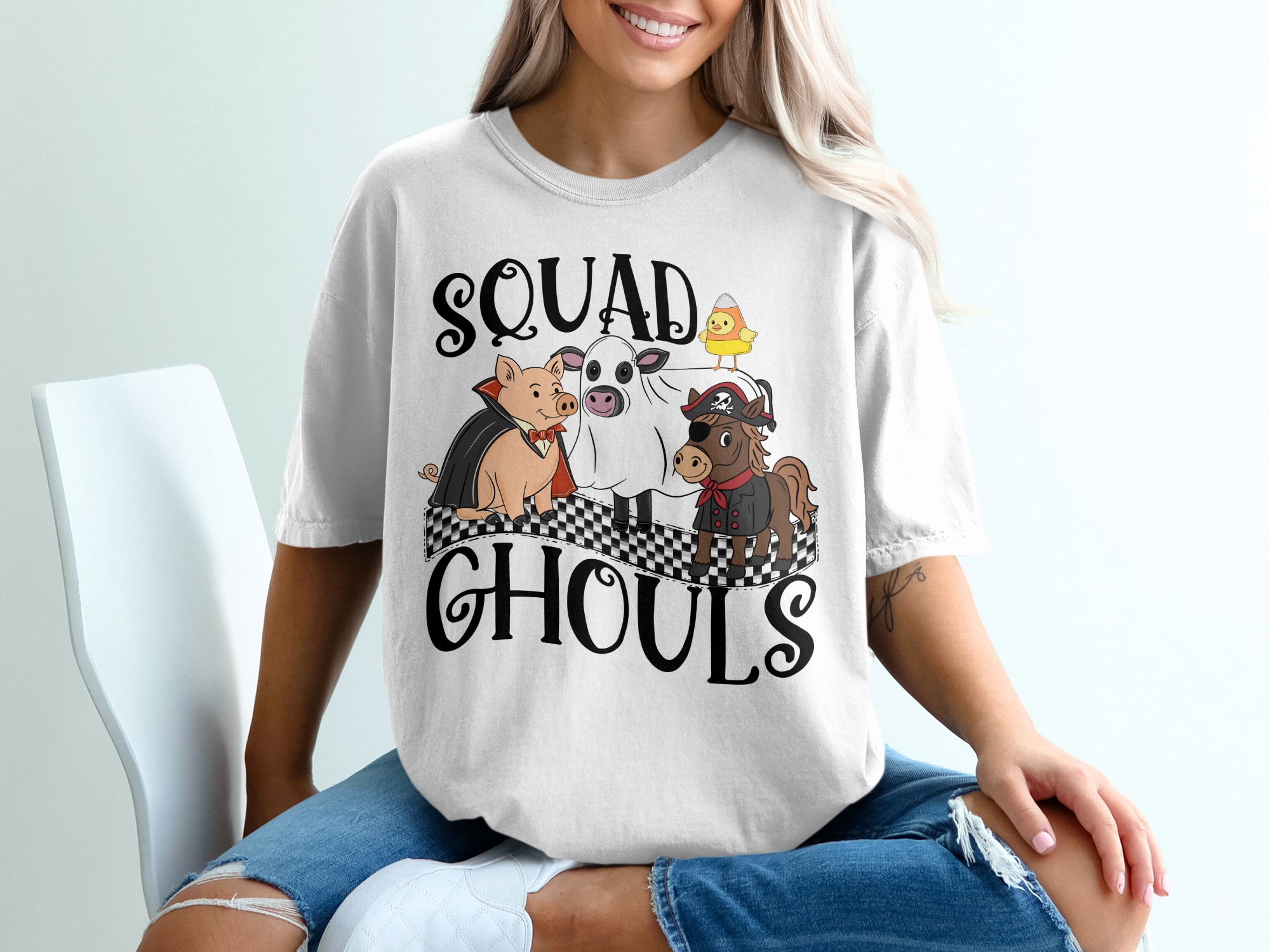 Halloween Squad Ghouls T-Shirt, Cute Animals, Halloween Costume Shirt, Funny Halloween Shirt, Party Tee, Spooky Season Shirt