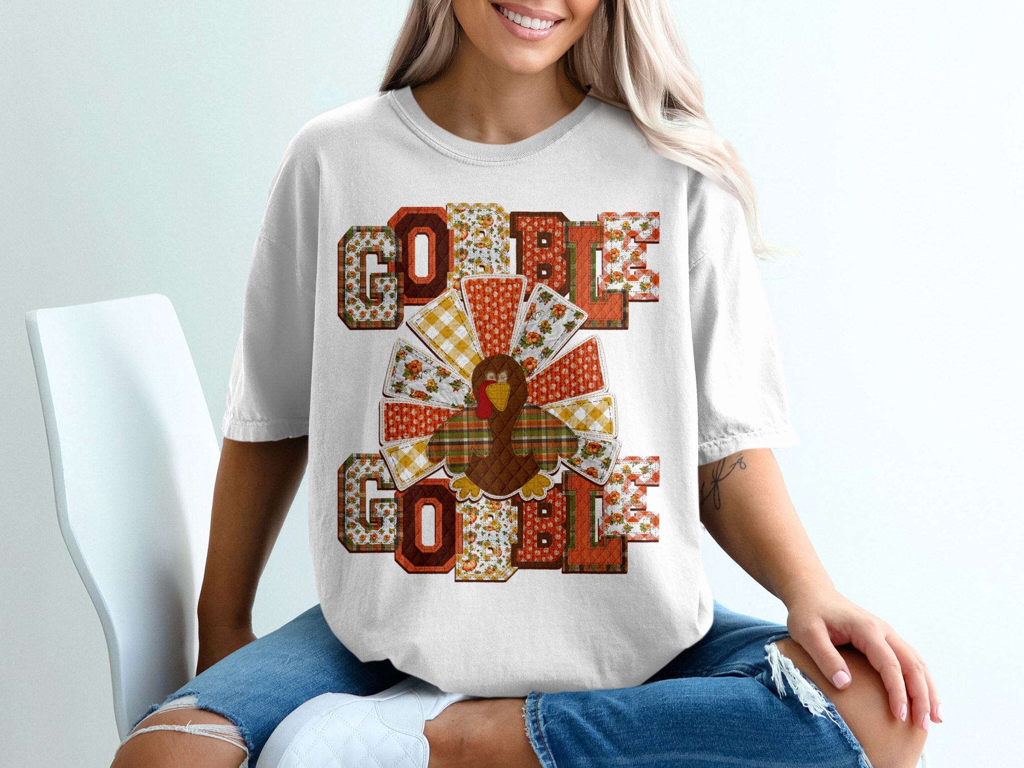 Gobble Gobble T-Shirt, Thanksgiving T-Shirt, Cute Turkey Tee, Fall T-Shirt, Holiday Apparel, Thanksgiving Gift, Seasonal Shirt