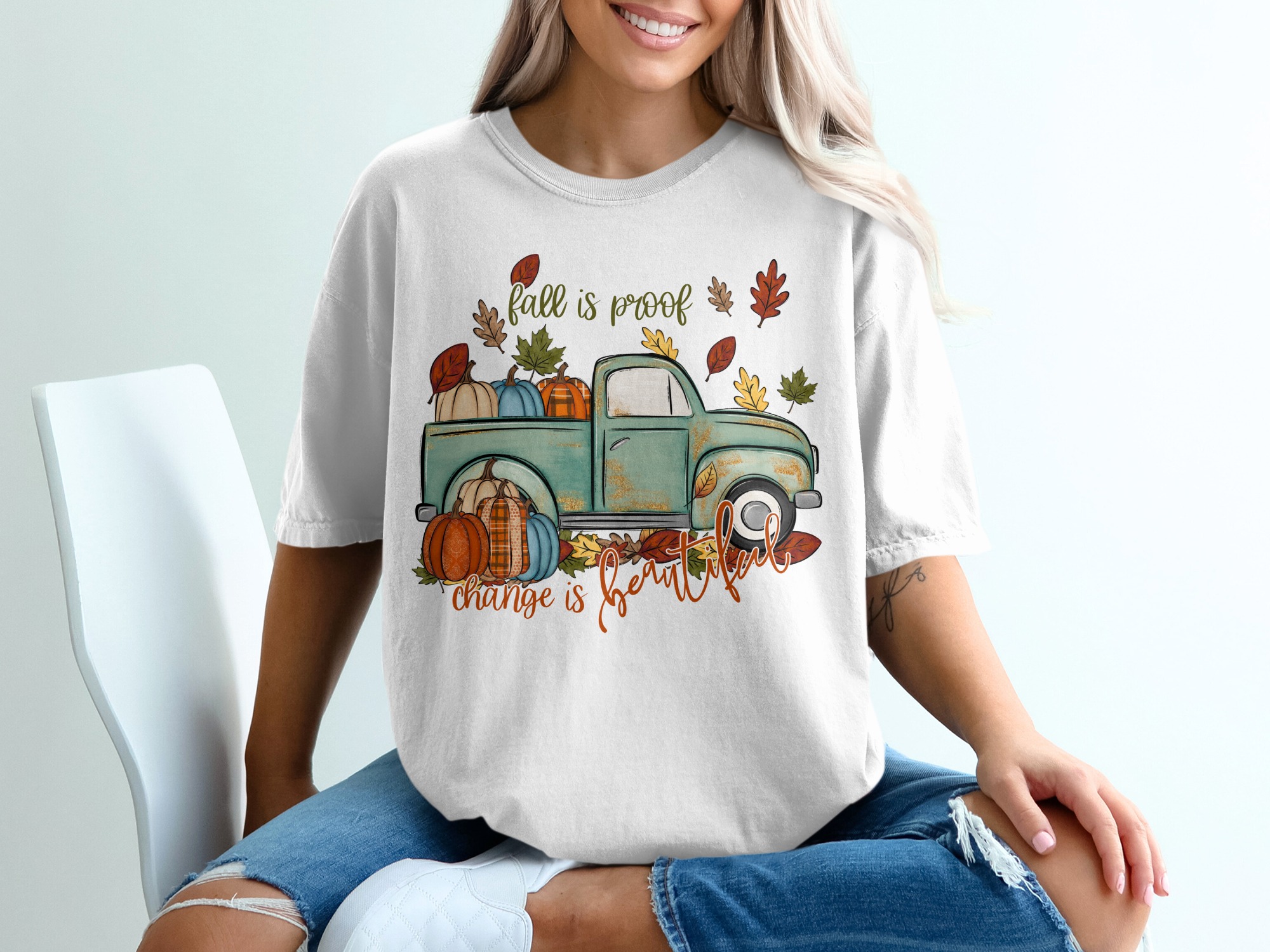 Fall Is Proof Change Is Beautiful Graphic Design T-Shirt