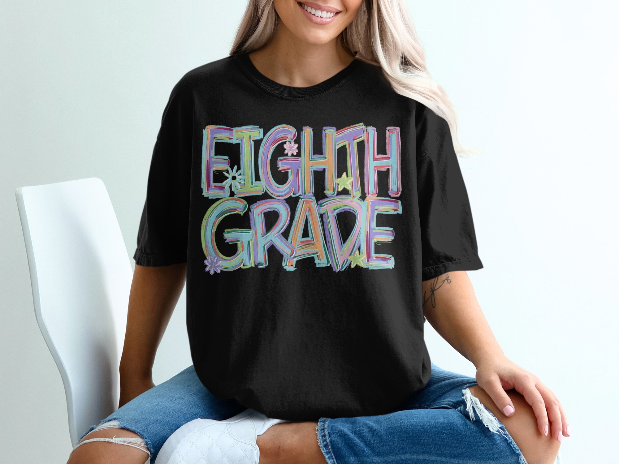 Eighth Grade T-Shirt, Colorful School Shirt, Middle School Teacher Tee, Back to School Gift, Student Shirt, Graduation TShirt - Image 2