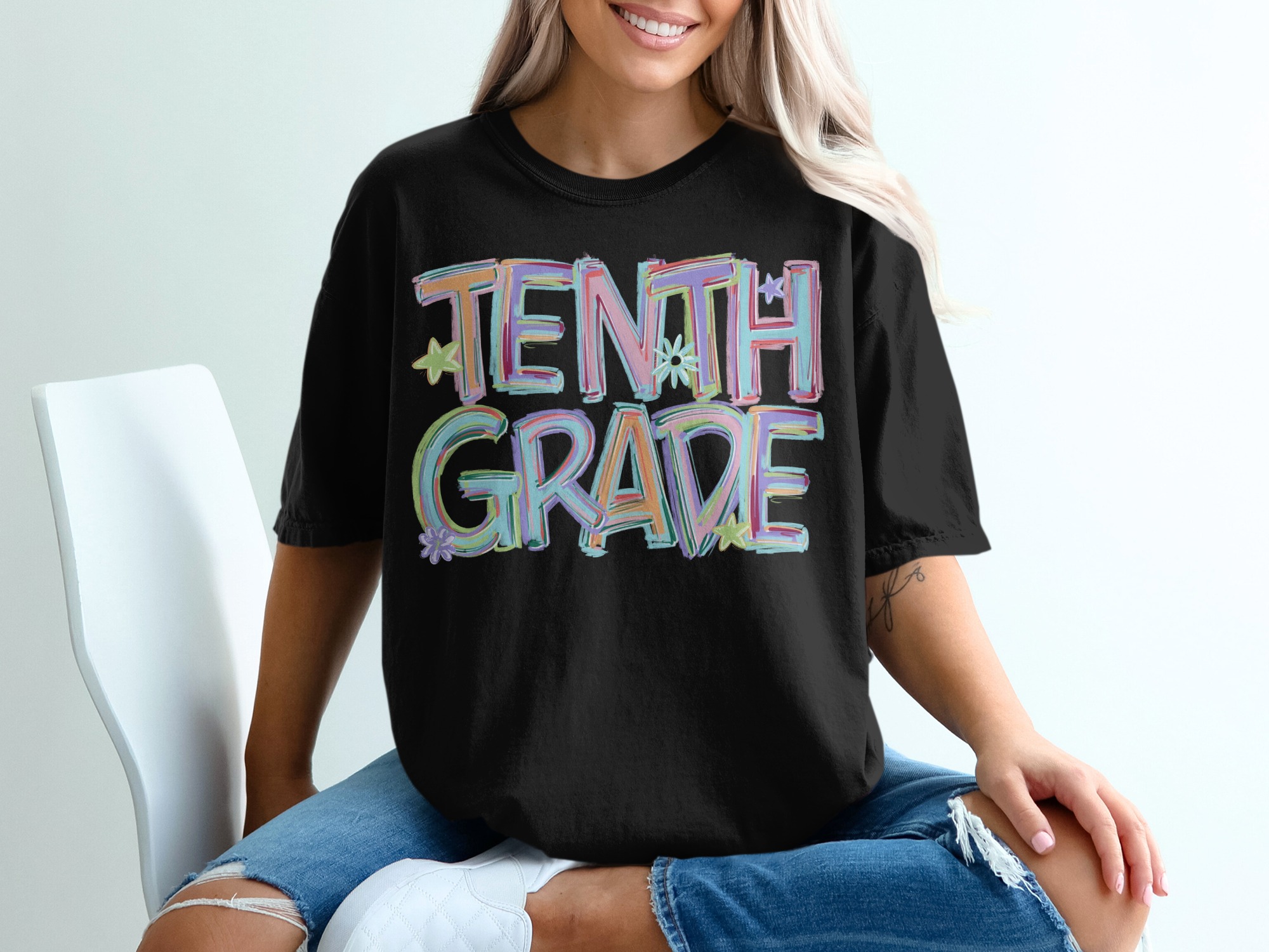 Tenth Grade T-Shirt, Colorful School Tee, Back to School Shirt, High School Student Gift, Teacher Appreciation Tee, Graduation T-Shirt - Image 2