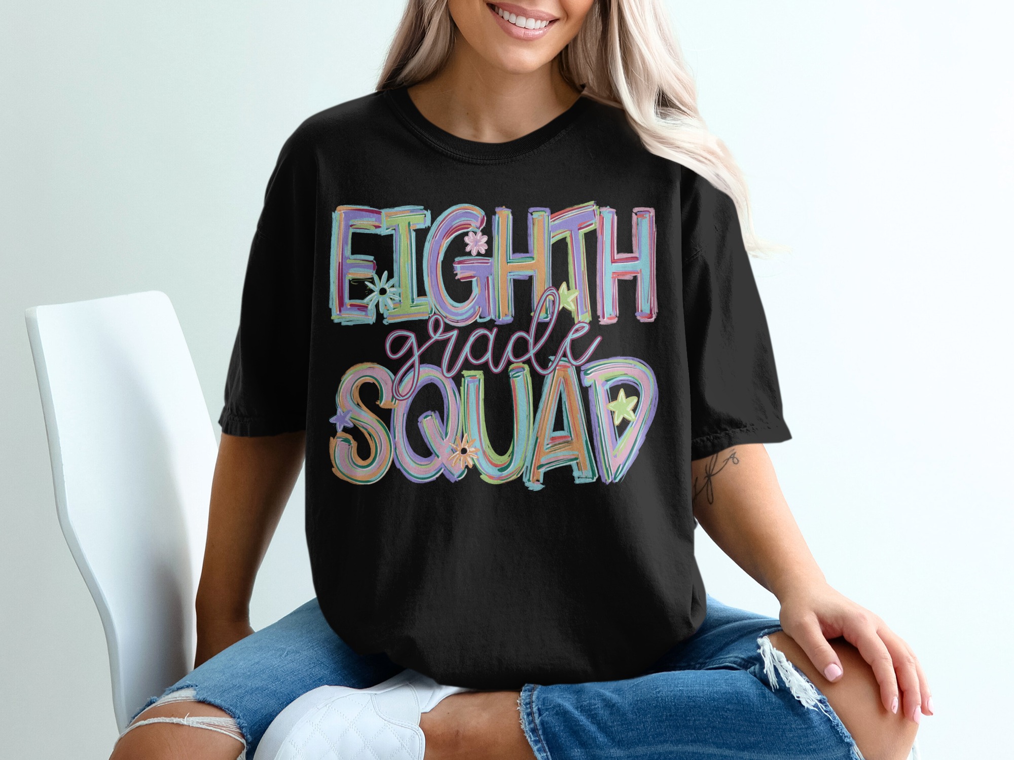 Eighth Grade Squad T-Shirt, Colorful Squad Tee, Back to School Shirt, Graduation T-Shirt, School Spirit Top - Image 2