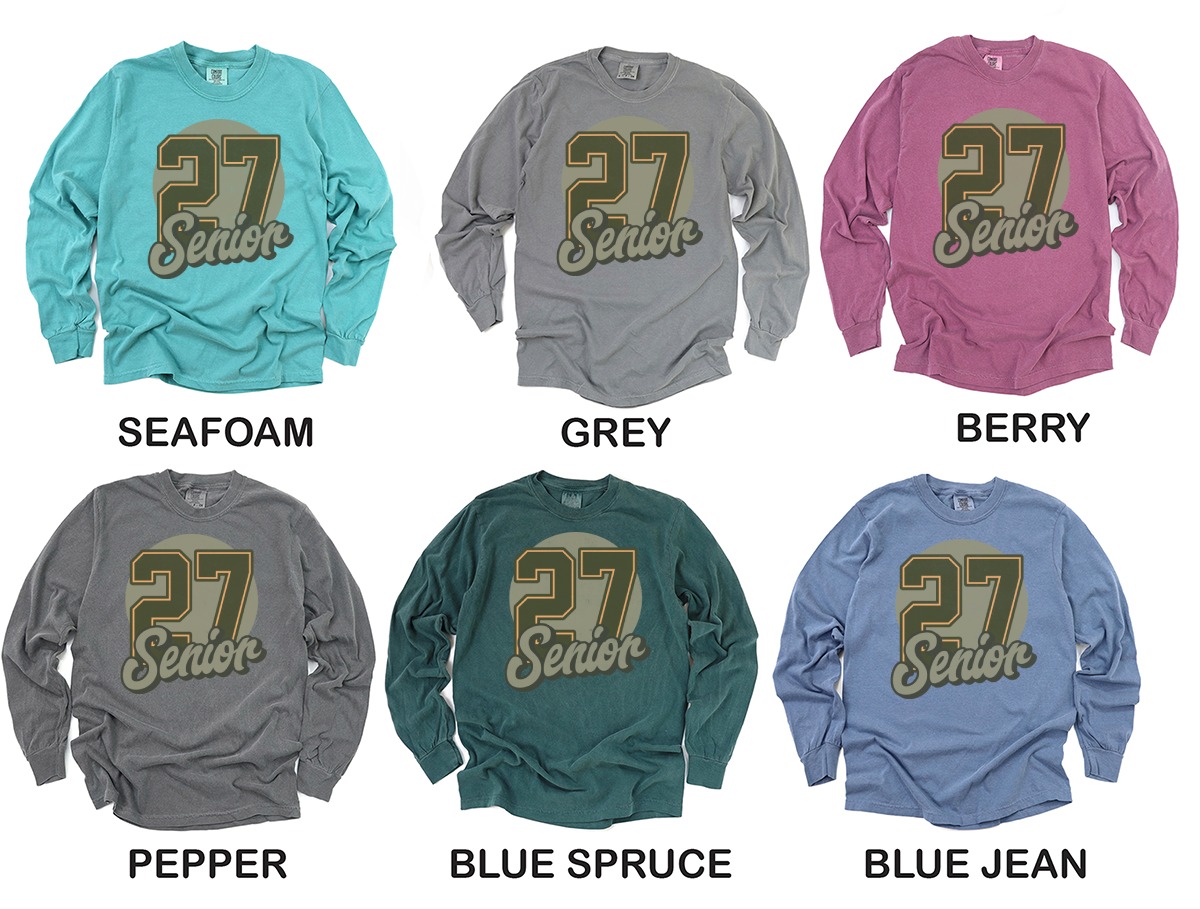 Senior 2027 Long Sleeve T-Shirt, Graduation Gift, Class of 2027 Shirt, High School Graduation Tee, College Graduation Shirt - Image 3