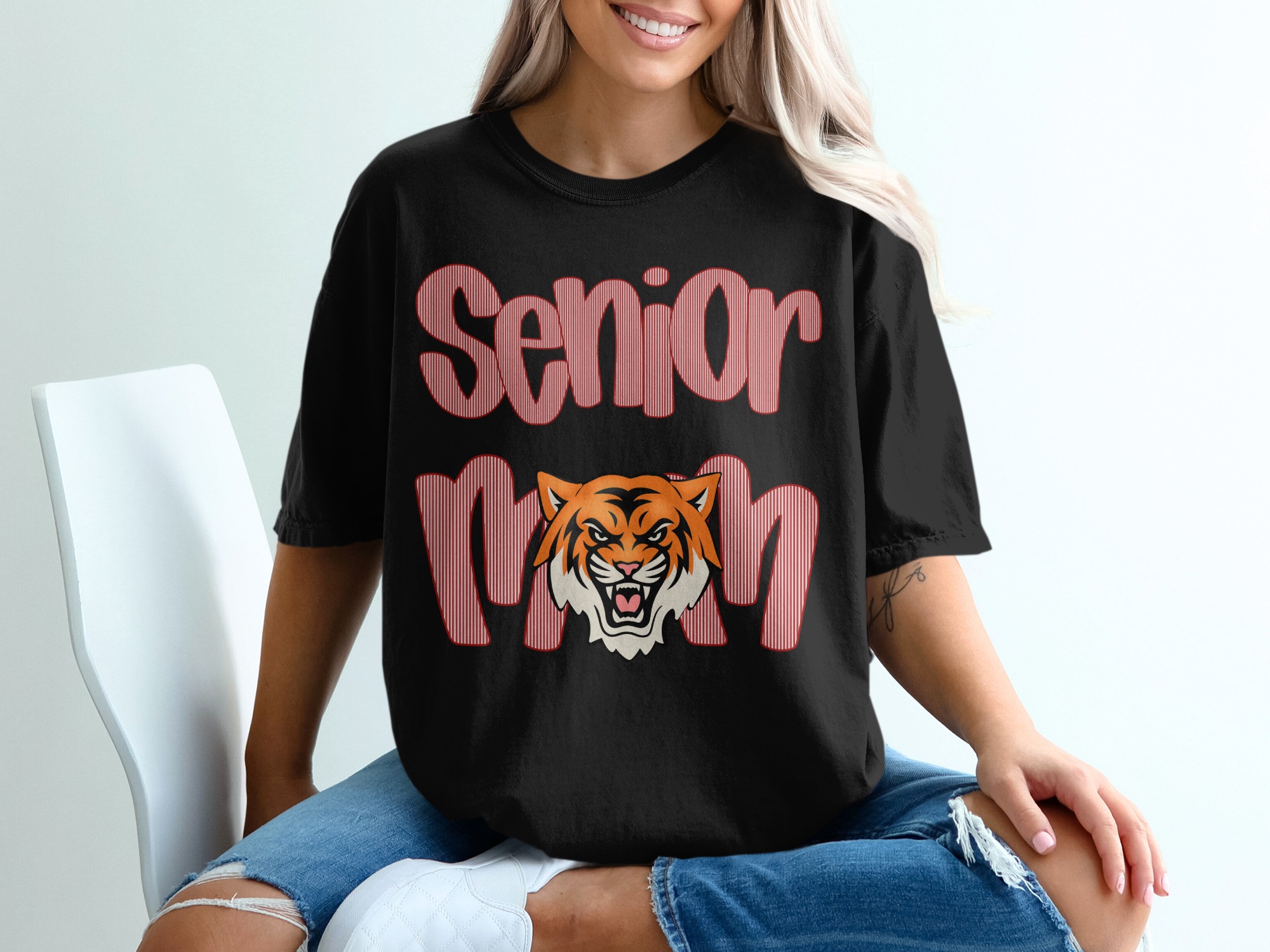 Senior Mom T Shirt, Tiger Mascot Tee, Class of 2024, Graduation Gift for Mom, Proud Senior Mama Shirt, College Mascot Shirt - Image 2