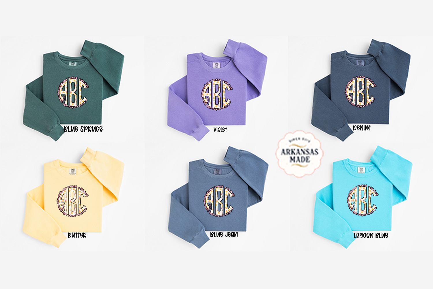 Candy Corn Monogram Sweatshirt, Halloween Sweatshirt, Fall Sweatshirt, Autumn Sweatshirt, Letter ABC Sweatshirt - Image 3