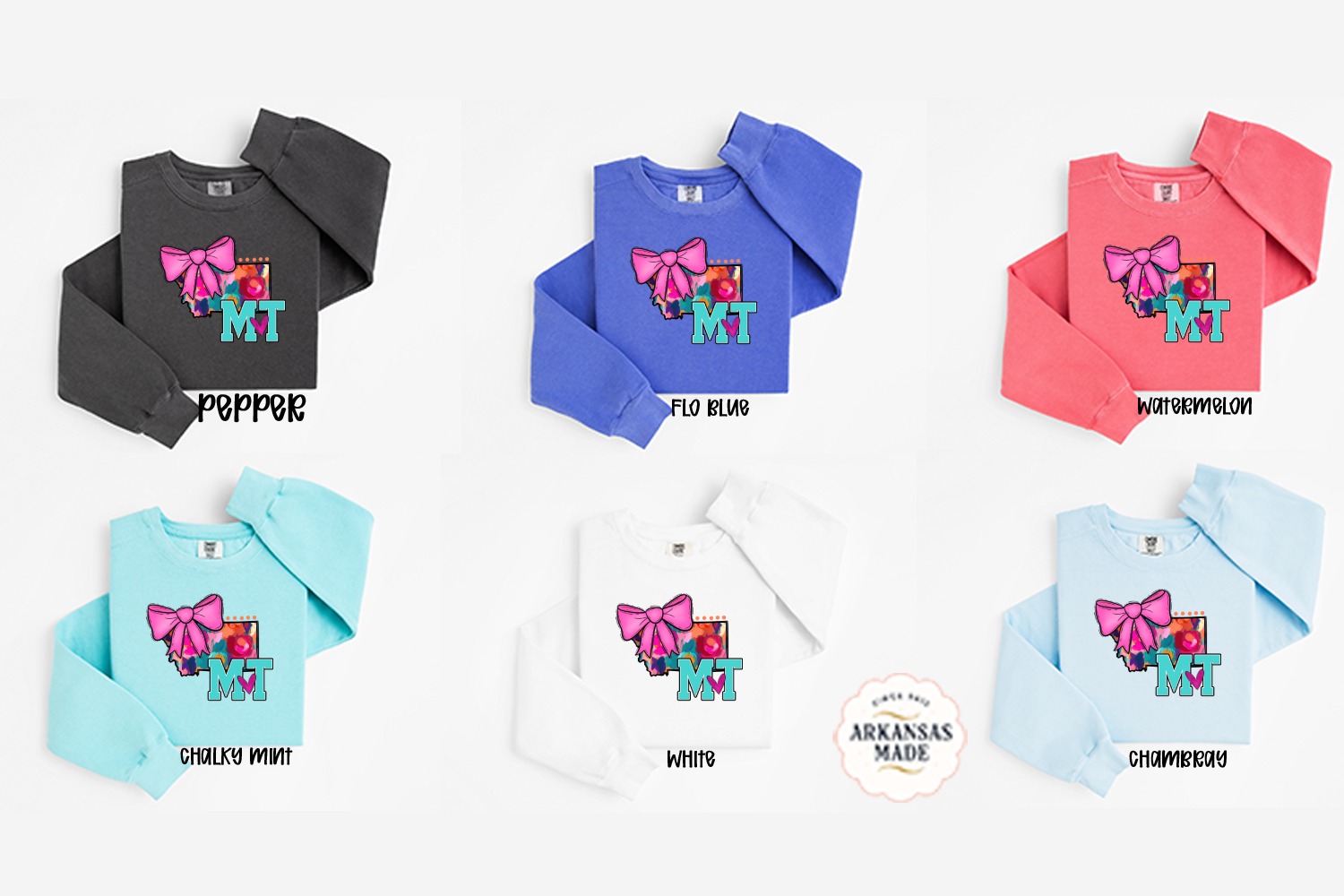 Montana Sweatshirt, State Pride, Bow, Heart, MT, Abstract Art, Unique Design, Colorful, Gift Idea, Trendy Sweatshirt, Stylish Apparel - Image 4