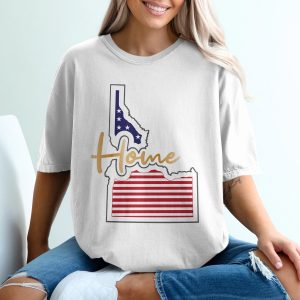 Idaho Home State T-Shirt, American Flag Pride, Patriotic Gift Idea, Idaho Souvenir, State Pride Tee