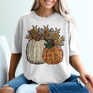 Pumpkin Sunflower T-Shirt, Fall Harvest Tee, Autumn Graphic Shirt, Thanksgiving Apparel, Holiday Top, Floral Pumpkins, Cute Pumpkin Shirt