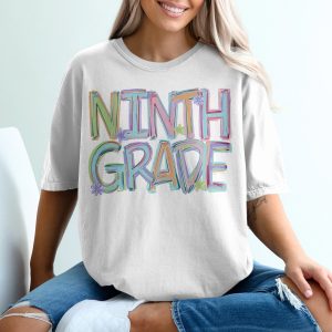 Ninth Grade T-Shirt, Colorful Design, School Shirt, Student Gift, Back to School Shirt, Ninth Grade, High School Shirt
