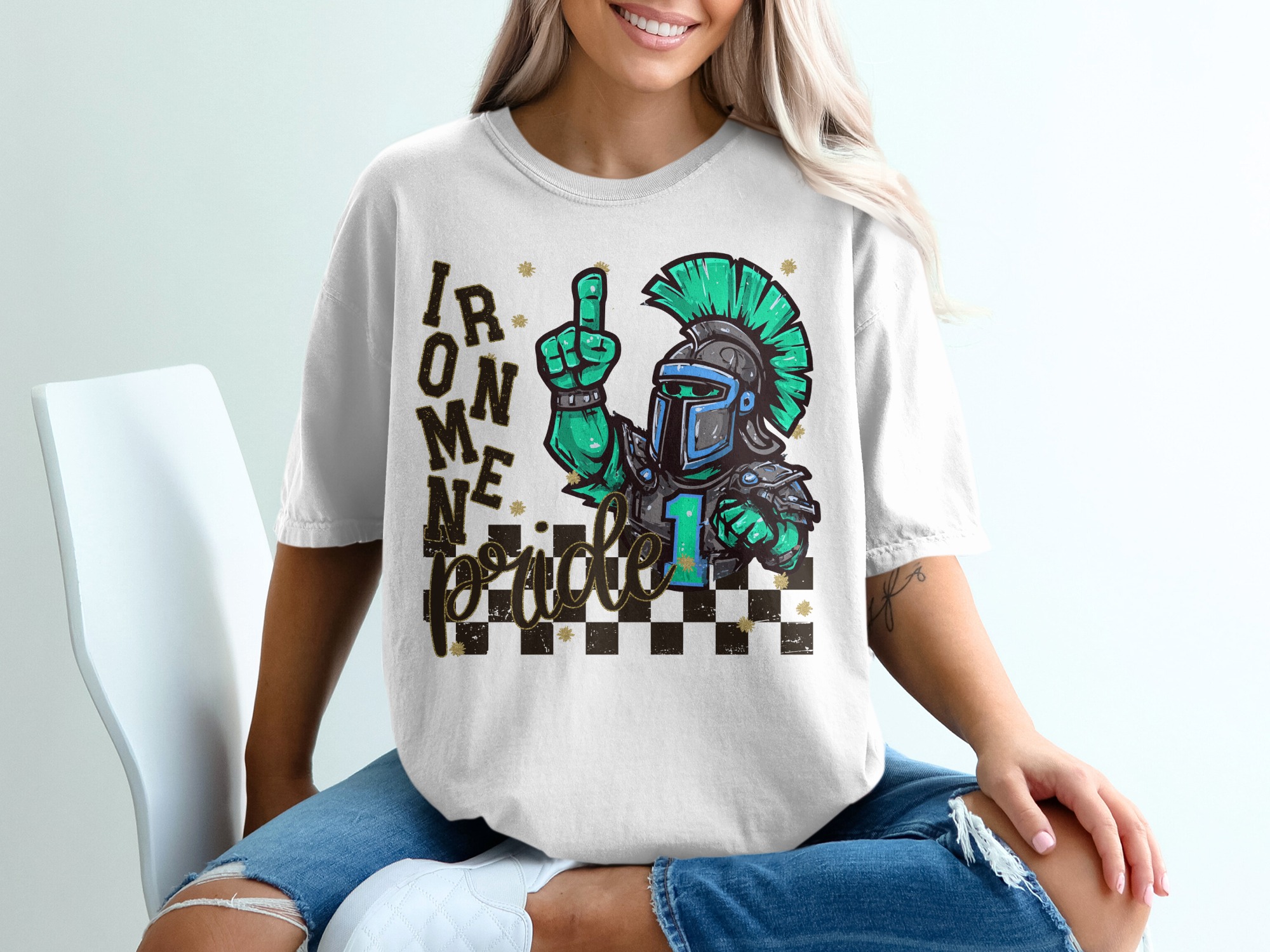 Iron Men Pride T-Shirt, Spartan Warrior Tee, Funny Middle Finger, Number One, Sporty Team Gift, Motivational Graphic, Custom Design