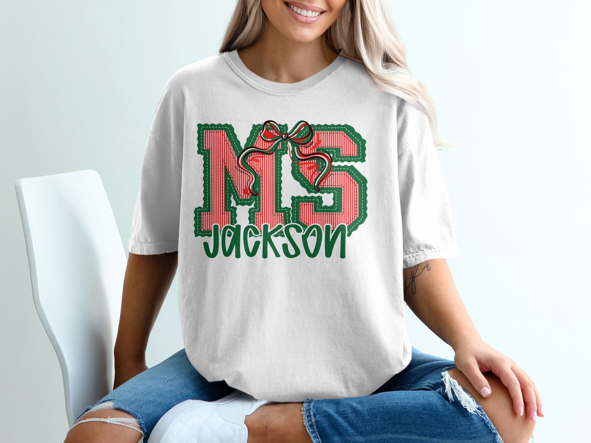 PERSONALIZED Mississippi Jackson Stitched Effect Name Gift