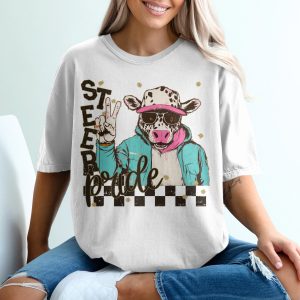 Steer Pride Cow Illustration Graphic Design T-Shirt
