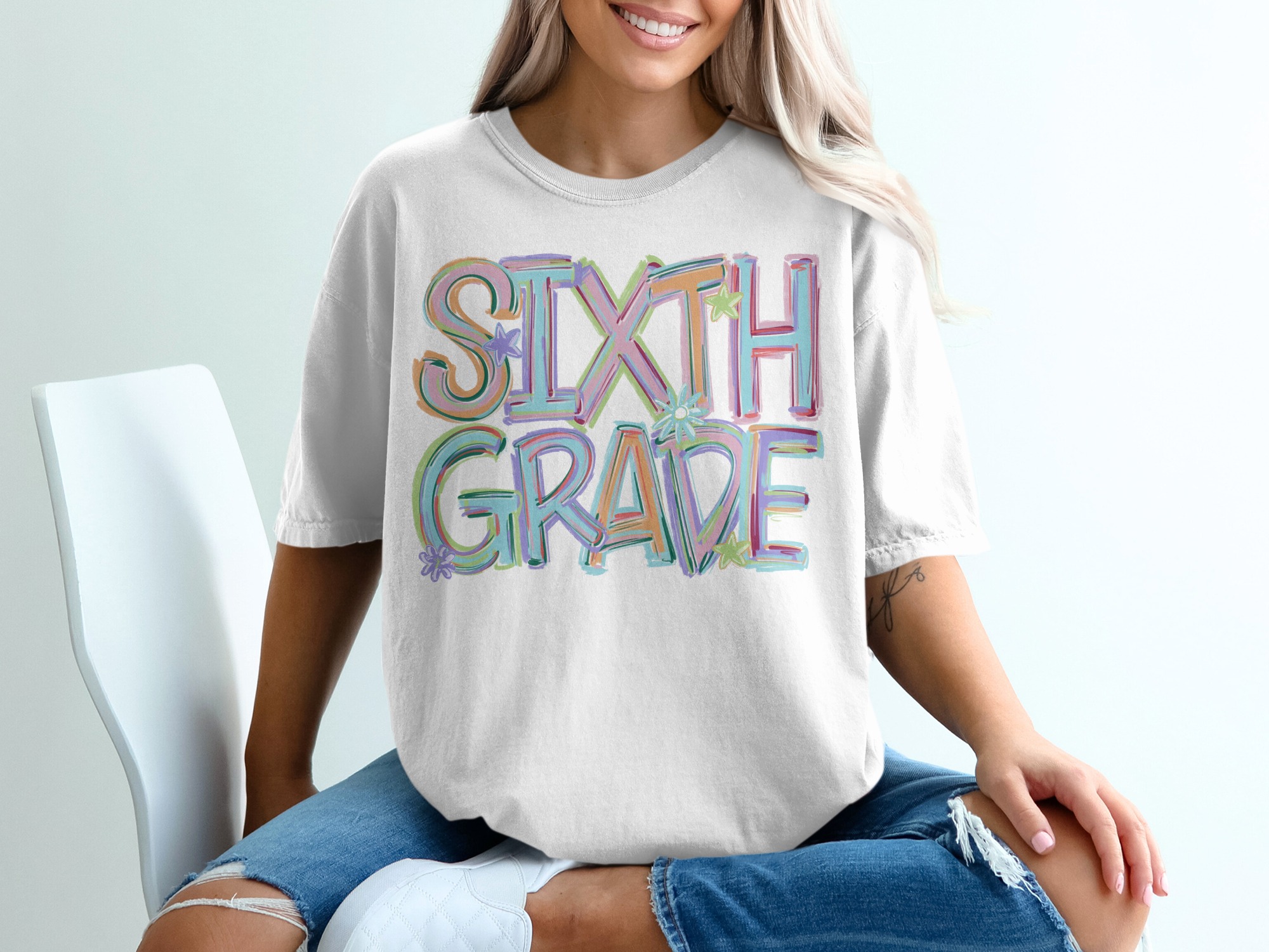Sixth Grade T-Shirt, Colorful School Tee, Back to School Shirt, Sixth Grade Teacher Gift, Elementary School Shirt, Student Shirt