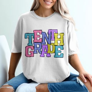 Tenth Grade Colorful Back to School Apparel Graphic T-Shirt