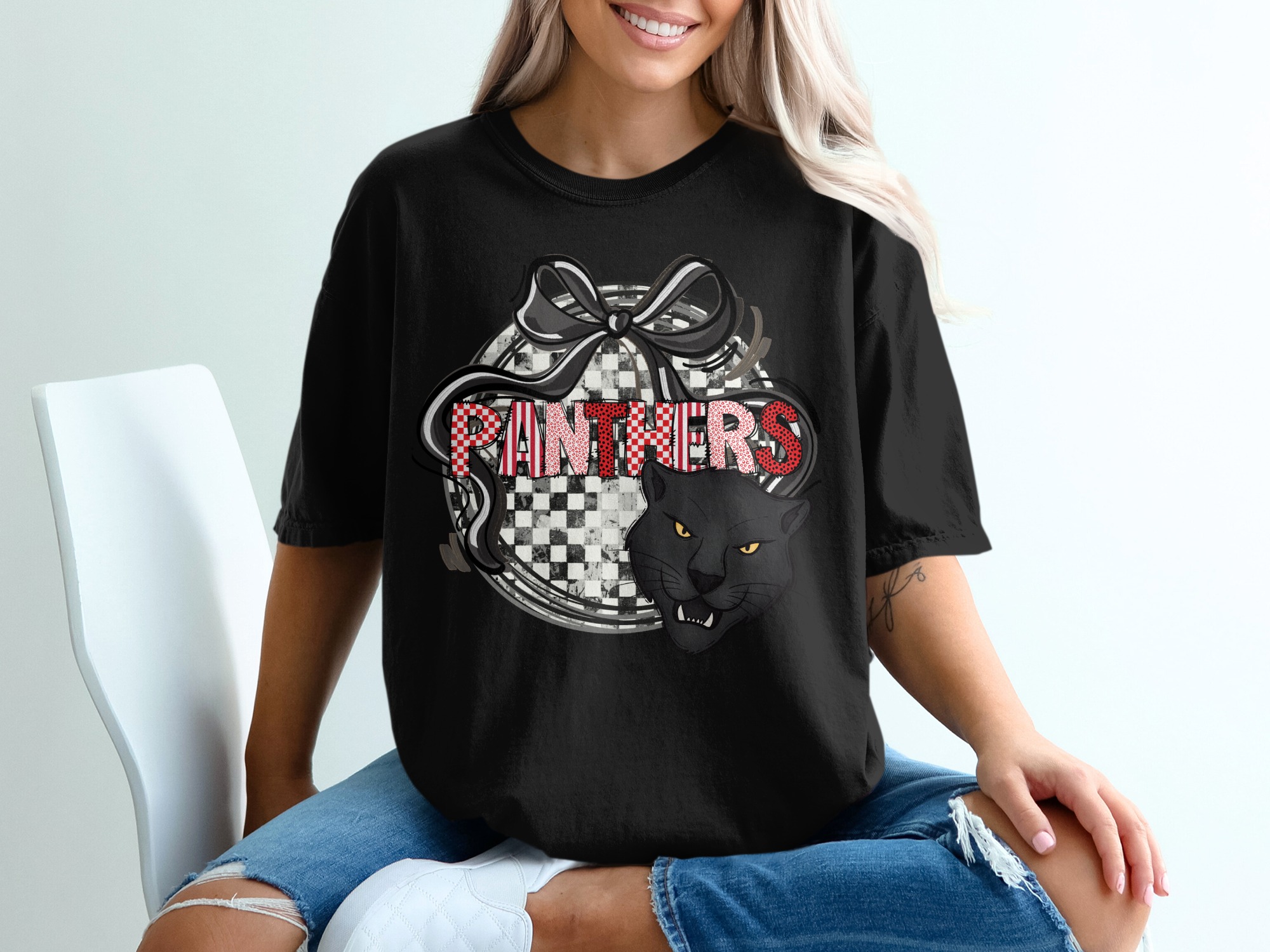 Panthers T-Shirt, Animal Print, Bold Graphic Tee, Fashionable T Shirt, Unique Design Top, Trendy Outfit, Gift Idea T-Shirt, Black Panther - Image 2