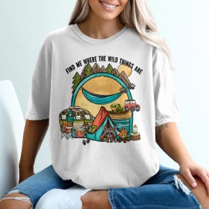 Wild Things T-Shirt, Camping Trip Tee, Outdoor Adventure Shirt, Cute Camper Van, Forest Animals, Explore Nature Tee, Gift for Nature Lovers