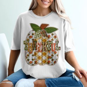 Thankful Pumpkin T-Shirt, Fall Season Apparel, Thanksgiving Day Tee, Autumn Harvest Shirt, Festive Design, Trendy Thanksgiving T-Shirt
