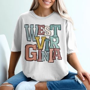 West Virginia Colorful Lettering Design Graphic T-Shirt